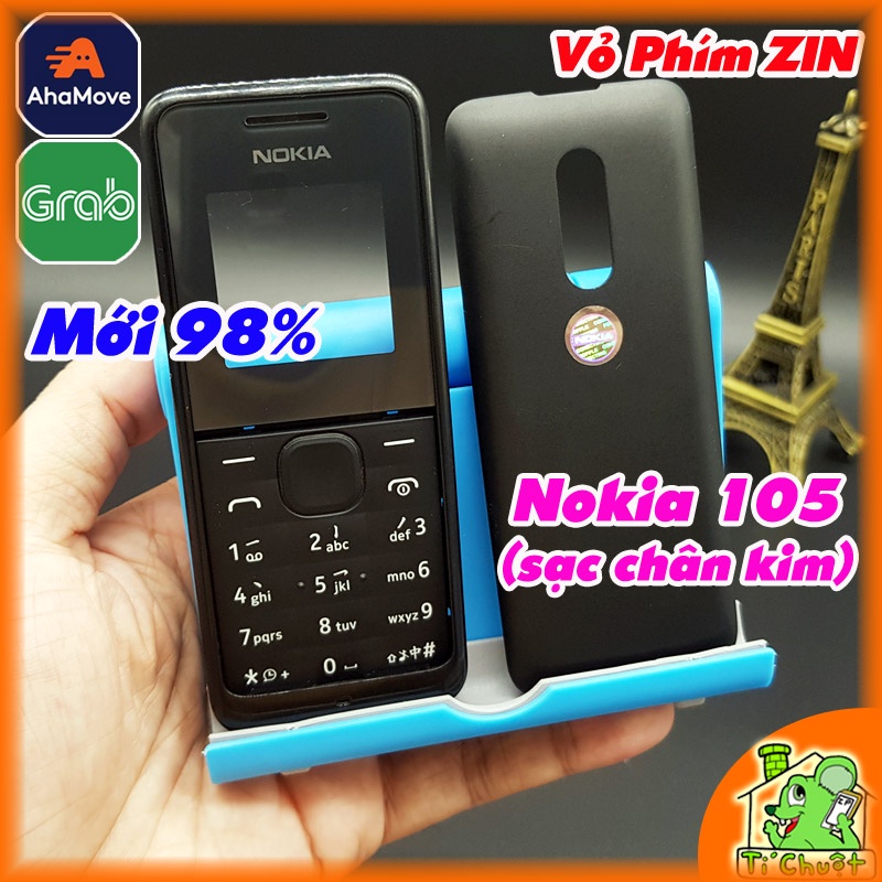 [Model sạc chân kim] Vỏ phím NOKIA 105 1 sim 2013 ZIN Nguyên Tam Bạc + RON