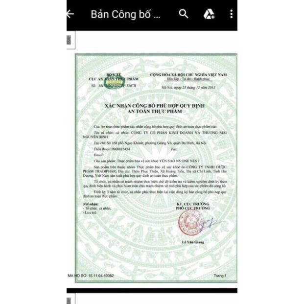 Siro yến sào one nest mẫu mới 2019 chính hãng
