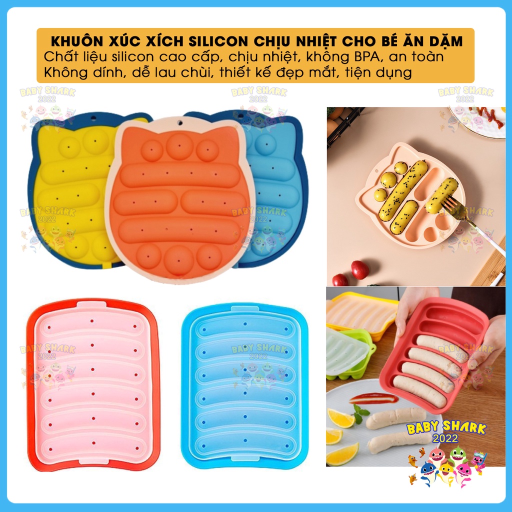 Khuôn xúc xích silicon chịu nhiệt làm xúc xích, lạp xưởng cho bé ăn dặm