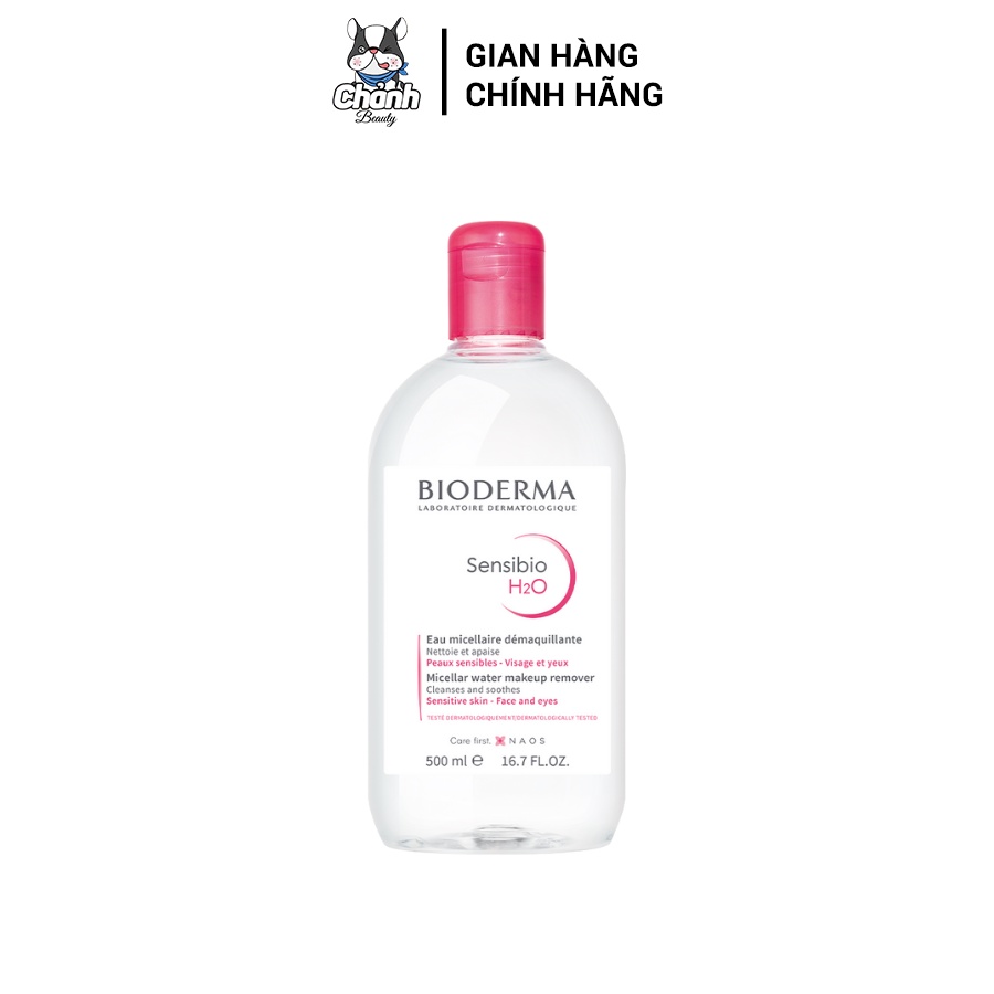 BIODERMA - Nước Tẩy Trang Bioderma Dành Cho Da Nhạy Cảm 500ml Sensibio H2O ( Hồng )