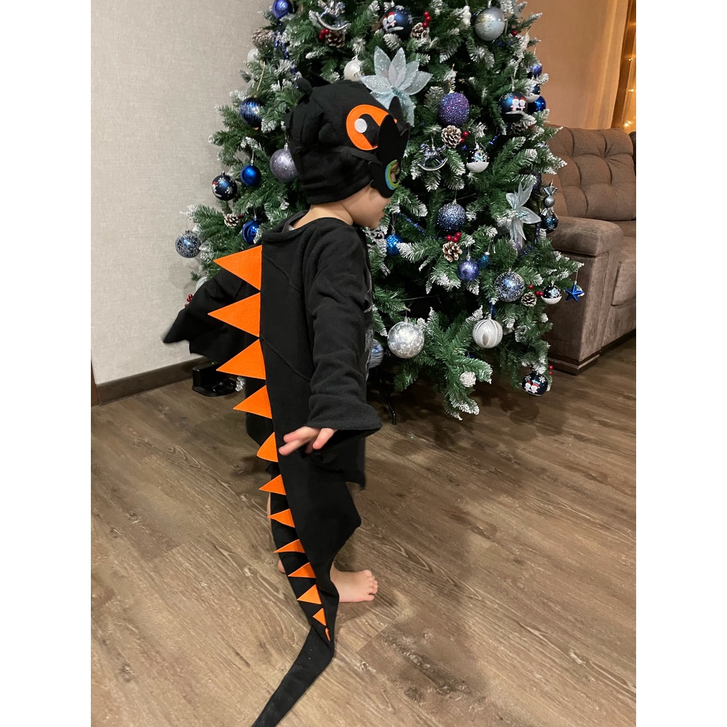 Áo choàng + mũ + mặt nạ hóa trang khủng long cho bé