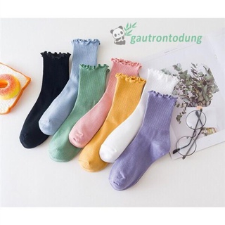 Tất Bèo Cổ Nhún 7 Màu Phong Cách Vintage Hàn Quốc - 100% Cotton len - Hàng Cao Cấp
