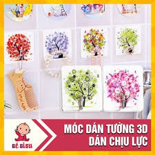 Móc Dán Tường Họa Tiết 3D ( Loại To ) 7.5*8.5cm ( bộ 10 móc )