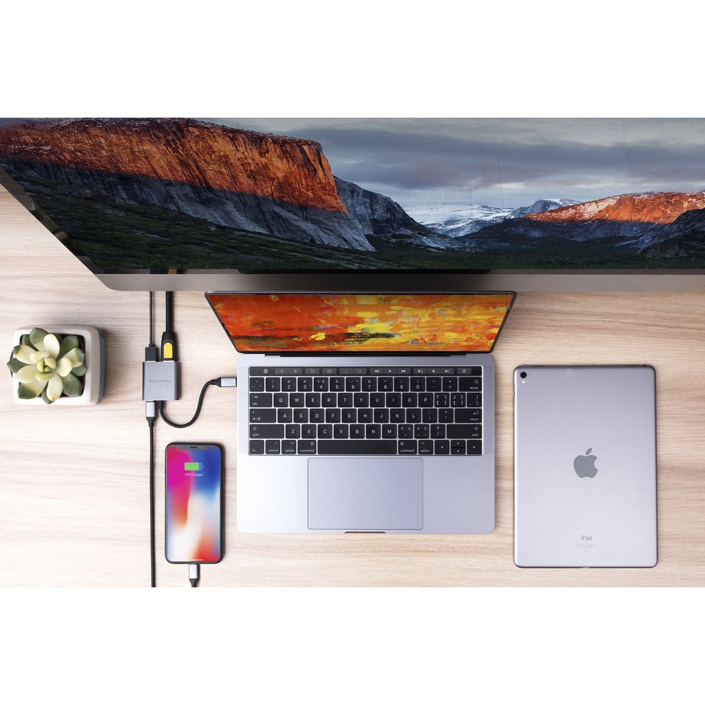 Cổng Chuyển HyperDrive 4K HDMI 3-in-1 USB-C Hub for MacBook, PC & Devices