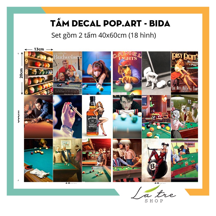 Tranh decal decor poster hình dán tường vintage trang trí phòng ngủ áp phích dán tường quầy bar POP.ART Bia 1018