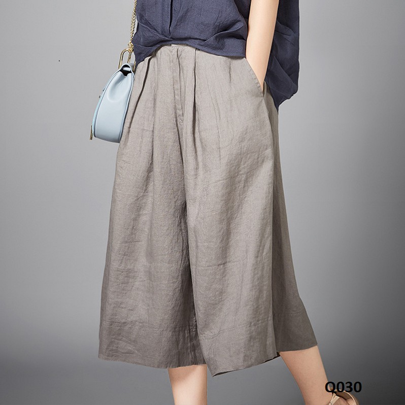Q030 - ENDA KISUHI Quần Linen Ống Rộng