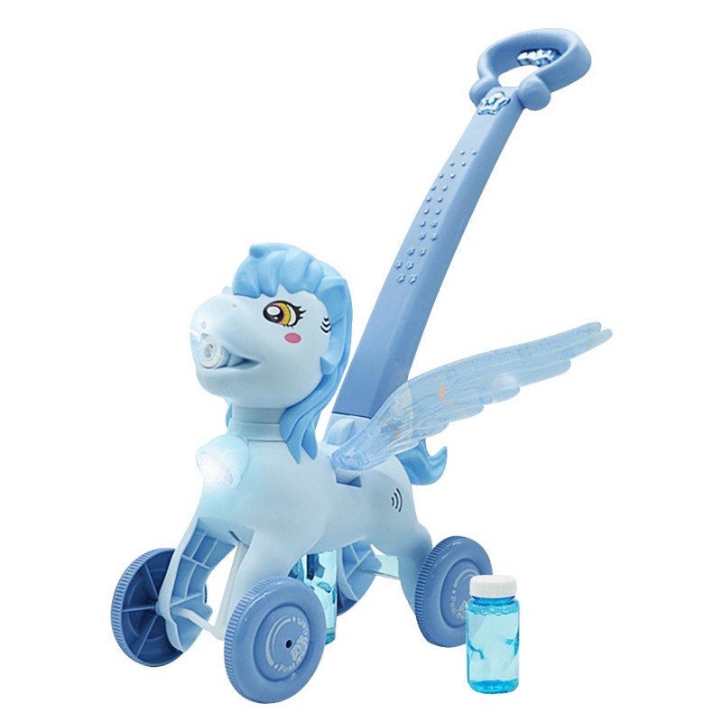Đồ Chơi Xe Đẩy Ngựa Pony Thổi Bong Bóng Có Đèn Nhạc Dành Cho Bé