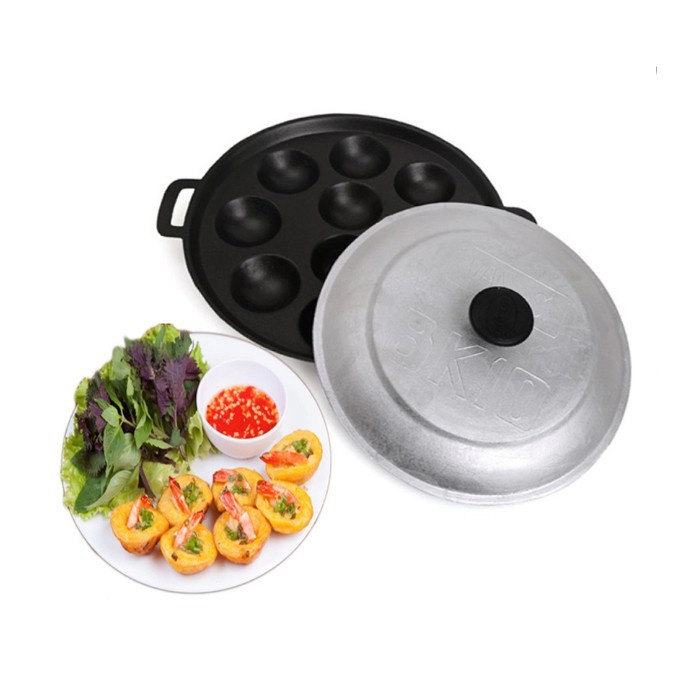 Khuôn đổ bánh khọt 2 quai 10 lỗ chống dính (sku 92)