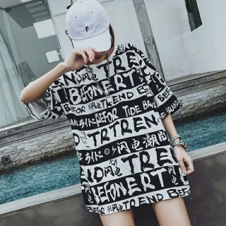 Áo phông ulzzang tay lỡ, form rộng