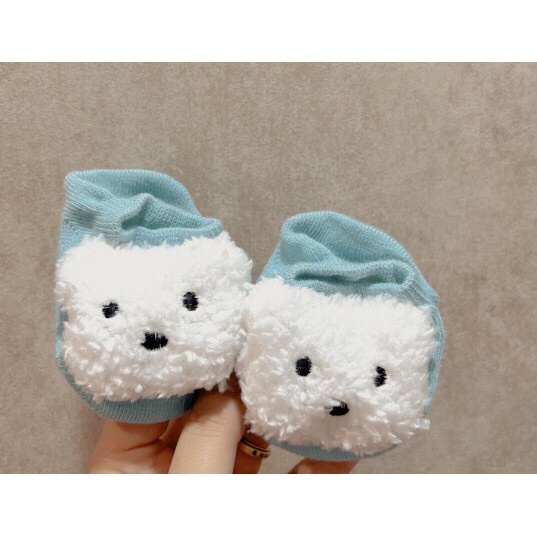 Tất thú bảng màu 3, có đế chống trượt mẫu Đôi cánh thiên thần, trứng rán, mắt to, cá heo