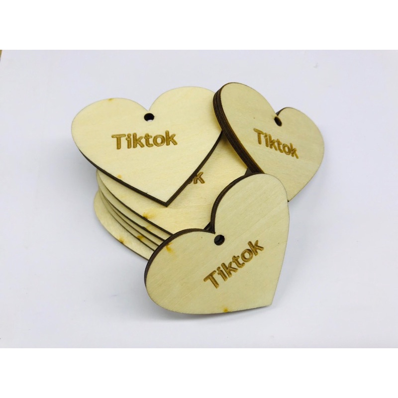 Phôi móc khoá gỗ hình trái tim