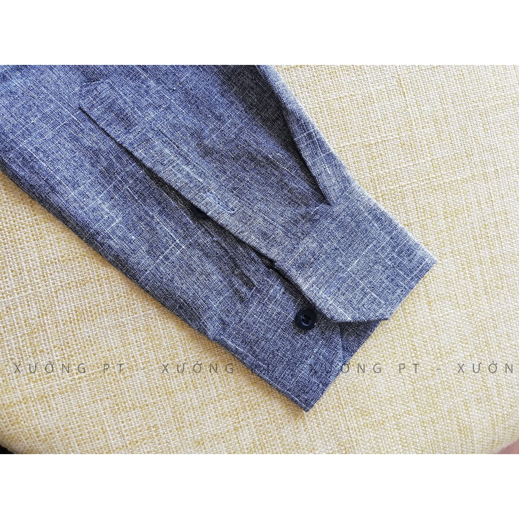 Áo sơ mi Nam cổ tàu Xám đậm chất đũi đẹp rụng rời | BigBuy360 - bigbuy360.vn