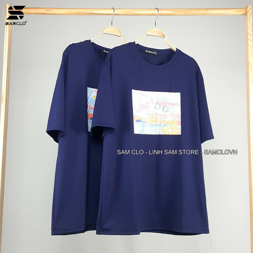 Áo thun tay lỡ nữ SAM CLO freesize phông form rộng dáng Unisex - mặc cặp, nhóm, lớp in hình BỨC TRANH