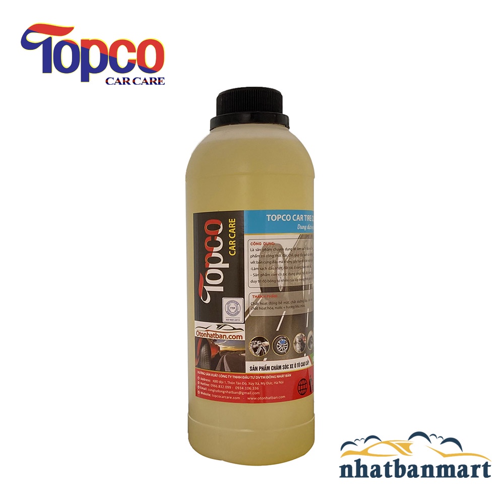 Dung dịch vệ sinh lốp xe ô tô xe máy tẩy lốp Topco rửa sạch không nứt nẻ lốp 1 lít Nhật Bản Mart