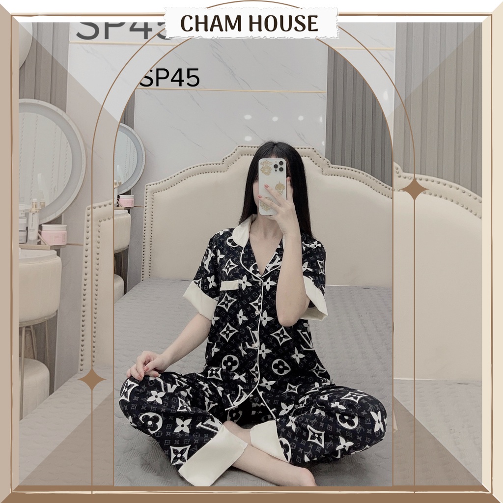 Đồ bộ pijama lụa, độ pijama tay ngắn quần dài họa tiết cao cấp, chất vải mềm mịn Piti Shop | BigBuy360 - bigbuy360.vn