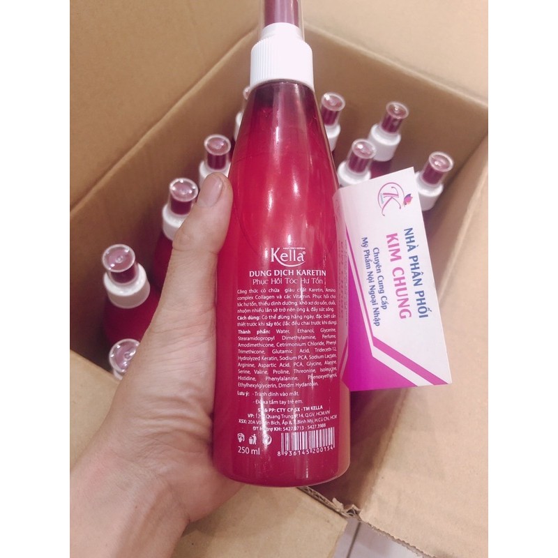 Sữa /Nước Xịt  dưỡng Keratin sealing serum phục hồi Kella đỏ 250ml