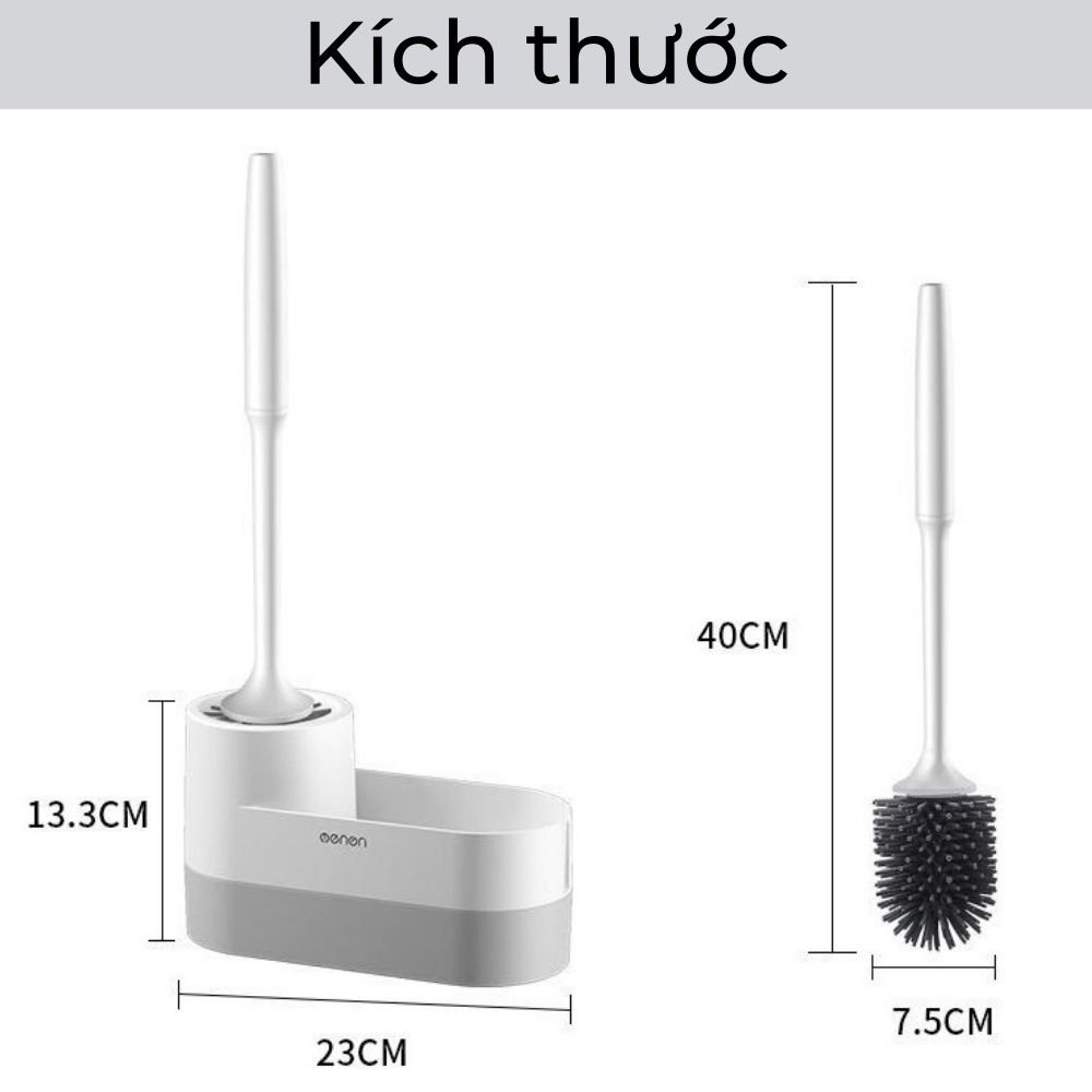 Chổi Cọ Vệ Sinh OENON Chính Hãng Kèm Kệ Để Chổi Cọ Rửa Toilet Thông Minh (Tặng Miếng Dán Dự Phòng )