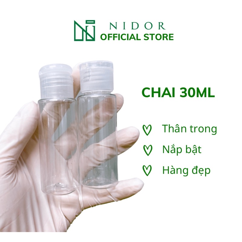 Chai nhựa 30ml chiết mỹ phẩm du lịch - Chai chiết serum, sữa tắm, dầu gội...