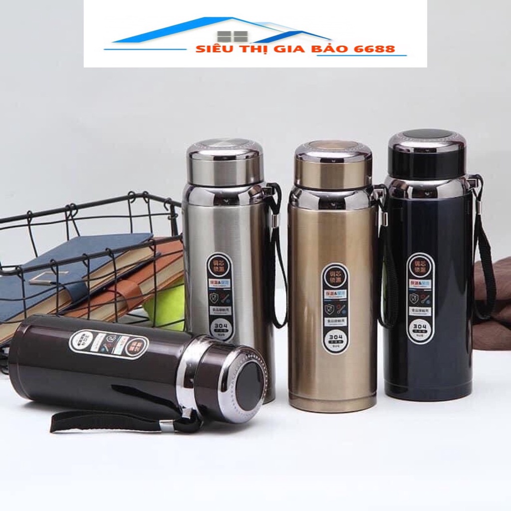 Bình Giữ Nhiệt 1000ml, Chất Liệu Inox Cao Cấp, Độ Hoàn Thiện Cao, Kiểu Dáng Thời Trang, Sáng Bóng