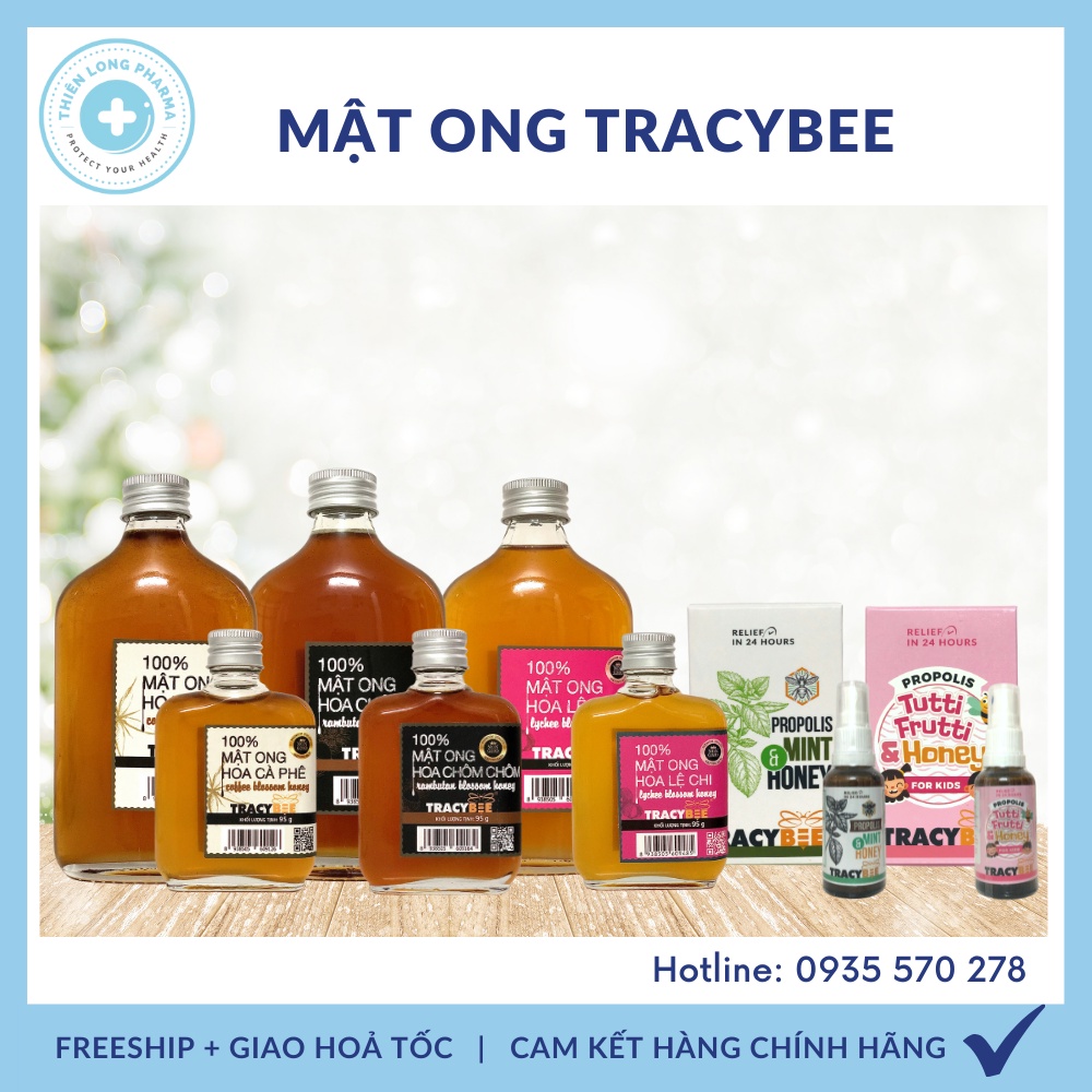 Mật ong nguyên chất hoa lệ chi( hoa vải) 350ml, mật ong tracybee chính hãng xuất khẩu tiêu chuẩn Châu Âu