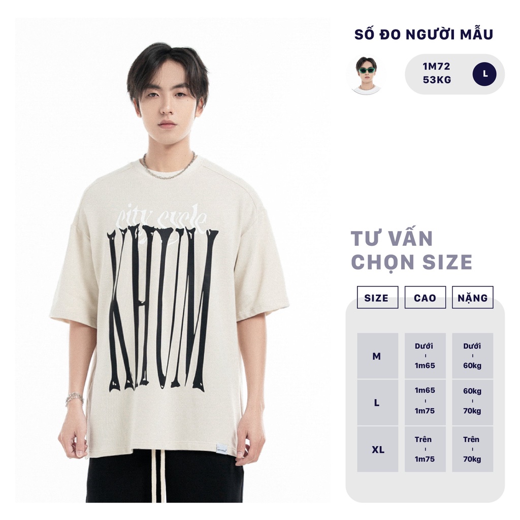 Áo thun tay lỡ in Khum City Cycle - áo phông oversize nam nữ form rộng Local Brand