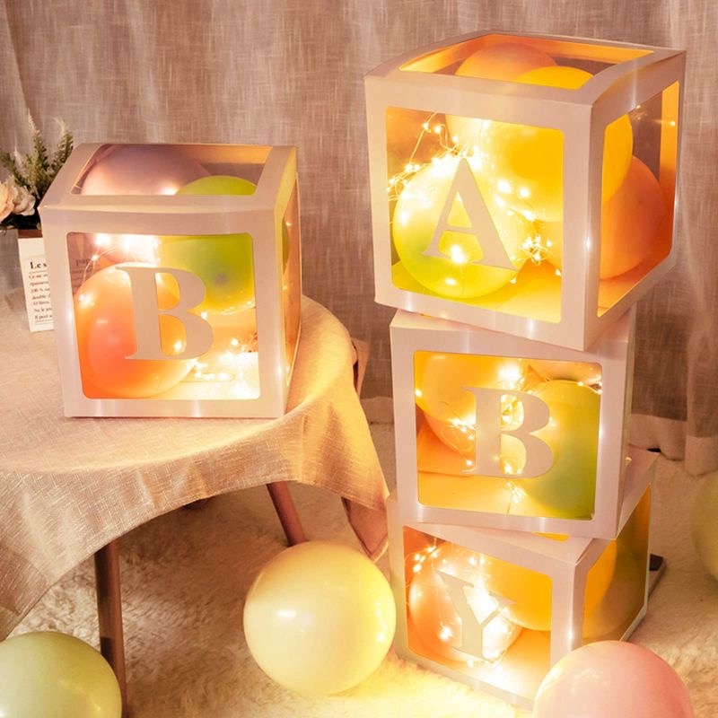 [Giá hủy diệt] Hộp đựng bóng sinh nhật trong suốt Baby, One trang trí sinh nhật thôi nôi cưới hỏi