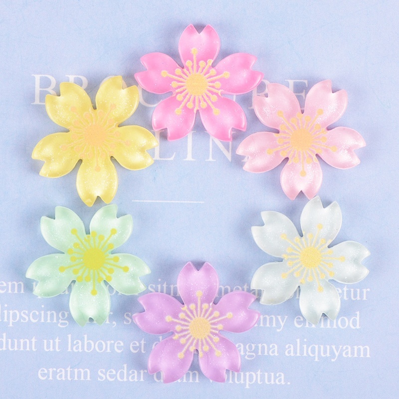 Set 10 Kẹp Nam Châm Hình Hoa Anh Đào Dùng Trang Trí Ốp Điện Thoại, Tủ Lạnh