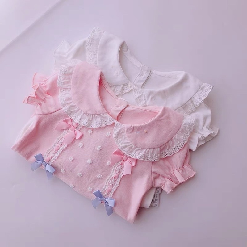 Set Body Phối Nơ Ren Cho Bé Gái Size 03-6M , Bodysuit bé gái-Chất liệu mềm mát và an toàn