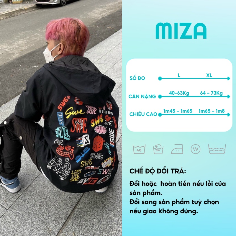 Áo bomber nam nữ unisex khoác gió jacket dù 2 lớp cúc bấm form rộng local brand ulzzang phong cách hàn quốc đep SWE