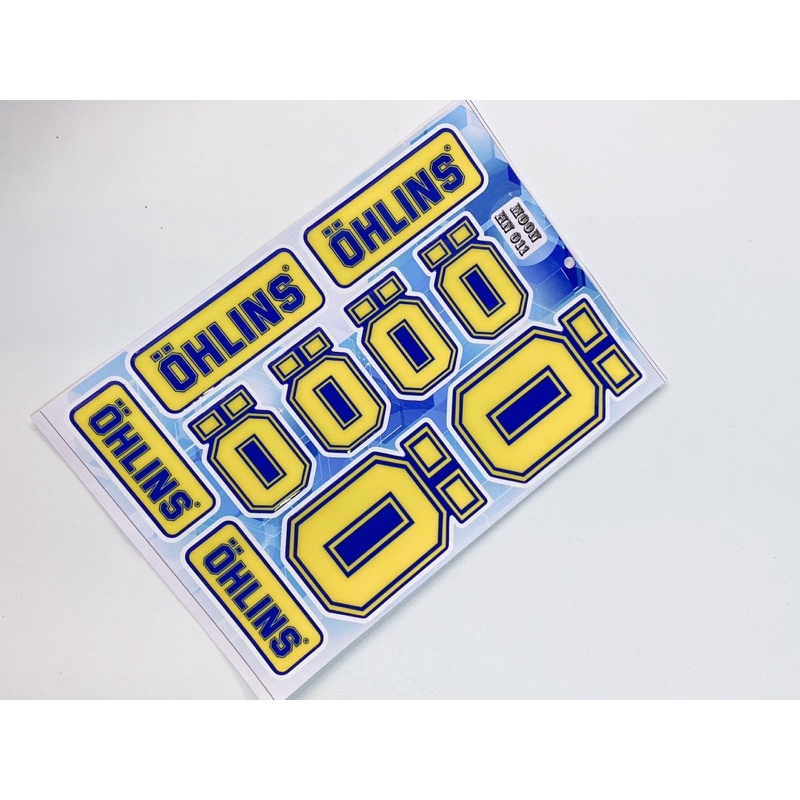 Decal tem nổi dán xe máy mẫu Ohlins vàng cao cấp dán xe máy, ô tô, mũ bảo hiểm chống thấm nước, chống bay màu