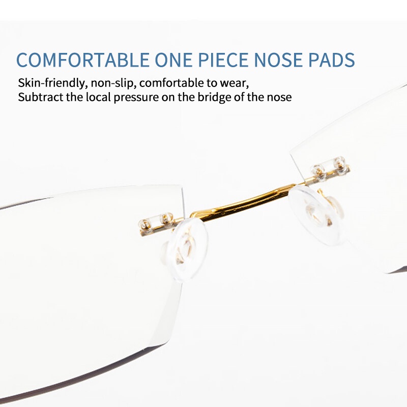 Mắt Kính Chống Ánh Sáng Xanh Không Vành Thoải Mái Thay Đổi Màu Sắc Thời Trang