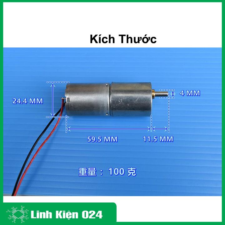 Động cơ giảm tốc ZGB-370 3.7-12VDC bánh răng kim loại tốc độ 34-45 Vòng/Phút