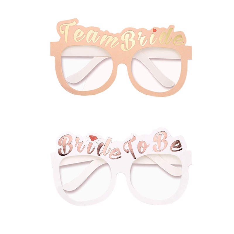 Mắt Kính Gọng Vuông Màu Trắng In Chữ Dùng Trang Trí Tiệc