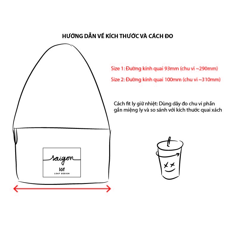 Quai xách ly giữ nhiệt vải bố phối da Loaf Design