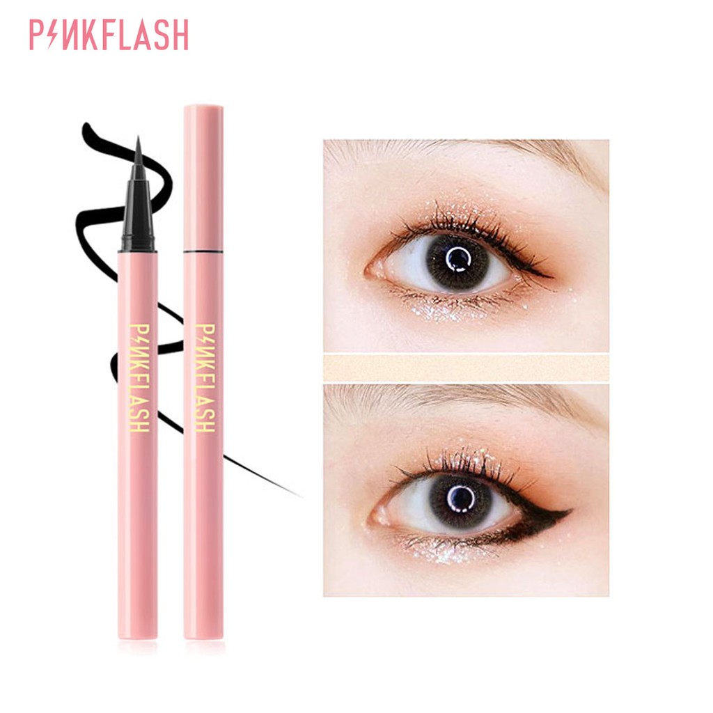 Bút kẻ mắt Pinkflash dạng lỏng nhanh khô màu đen màu nâu chất lì chống nước lâu trôi 30g
