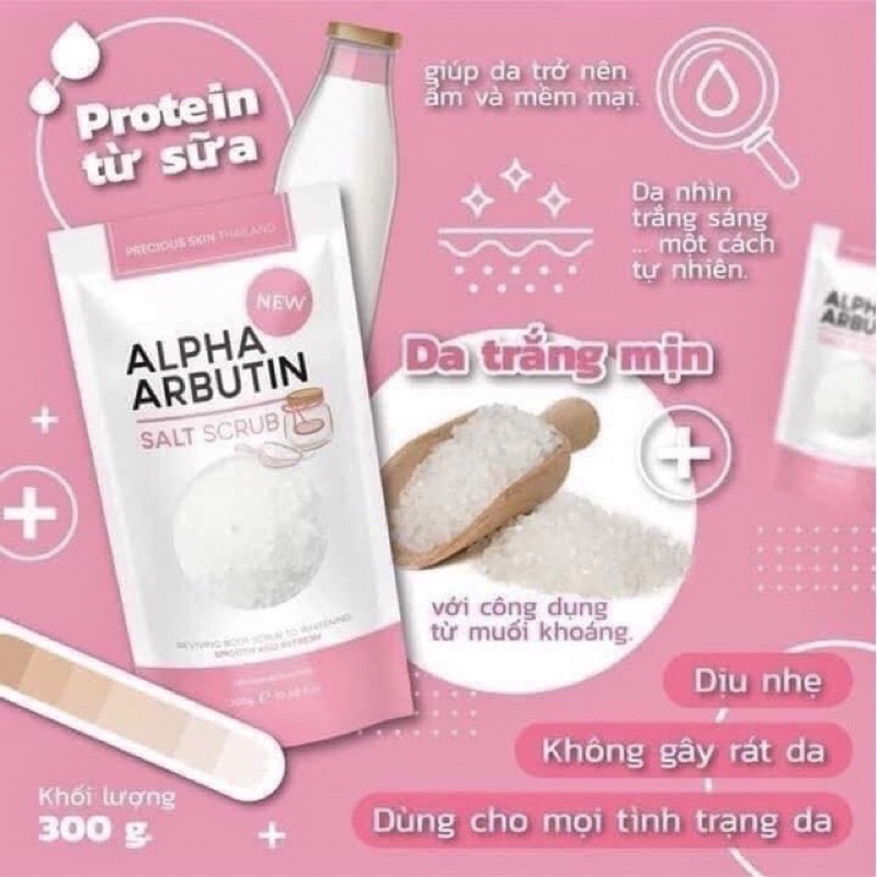 Muối Tắm Alpha Arbutin Thái lan 300g tẩy tế bào chết, mịn da