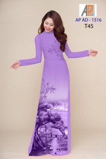 Vải áo dài phong cảnh mềm rũ