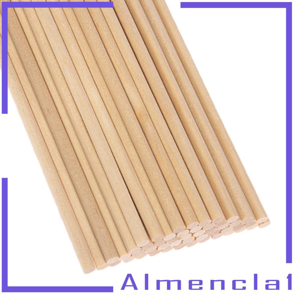 Set 50 que gỗ tròn chưa hoàn thành để làm các mô hình thủ công