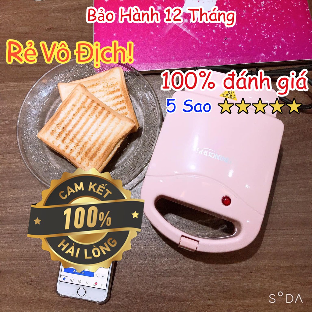 (100% Review 5 Sao) Máy kẹp nướng sandwich, nướng bánh mỳ - Bảo hành 12 tháng