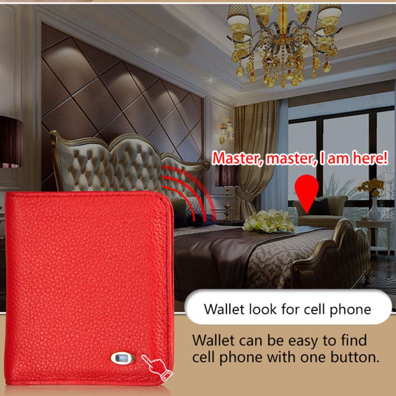 Ví Da Thật Dáng Ngắn Chống Trộm Có Bluetooth Thông Minh Cho Nữ