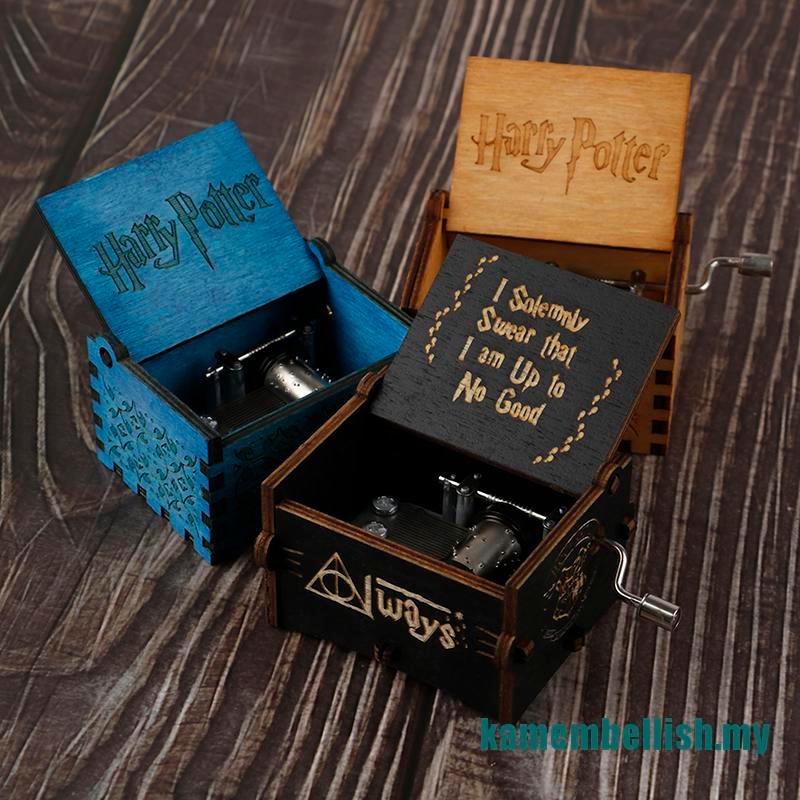 Hộp Nhạc Bằng Gỗ Hình Đồng Hồ Harry Potter