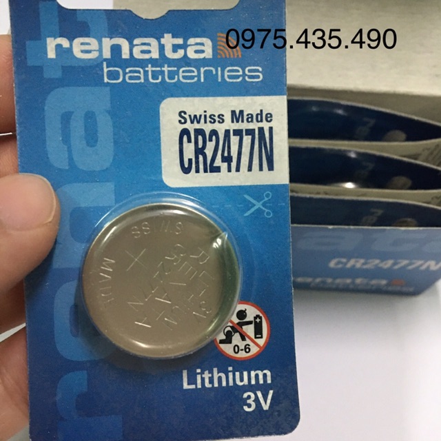 Pin CR2477 Renata Lithium 3V Chính Hãng Vỉ 1 Viên