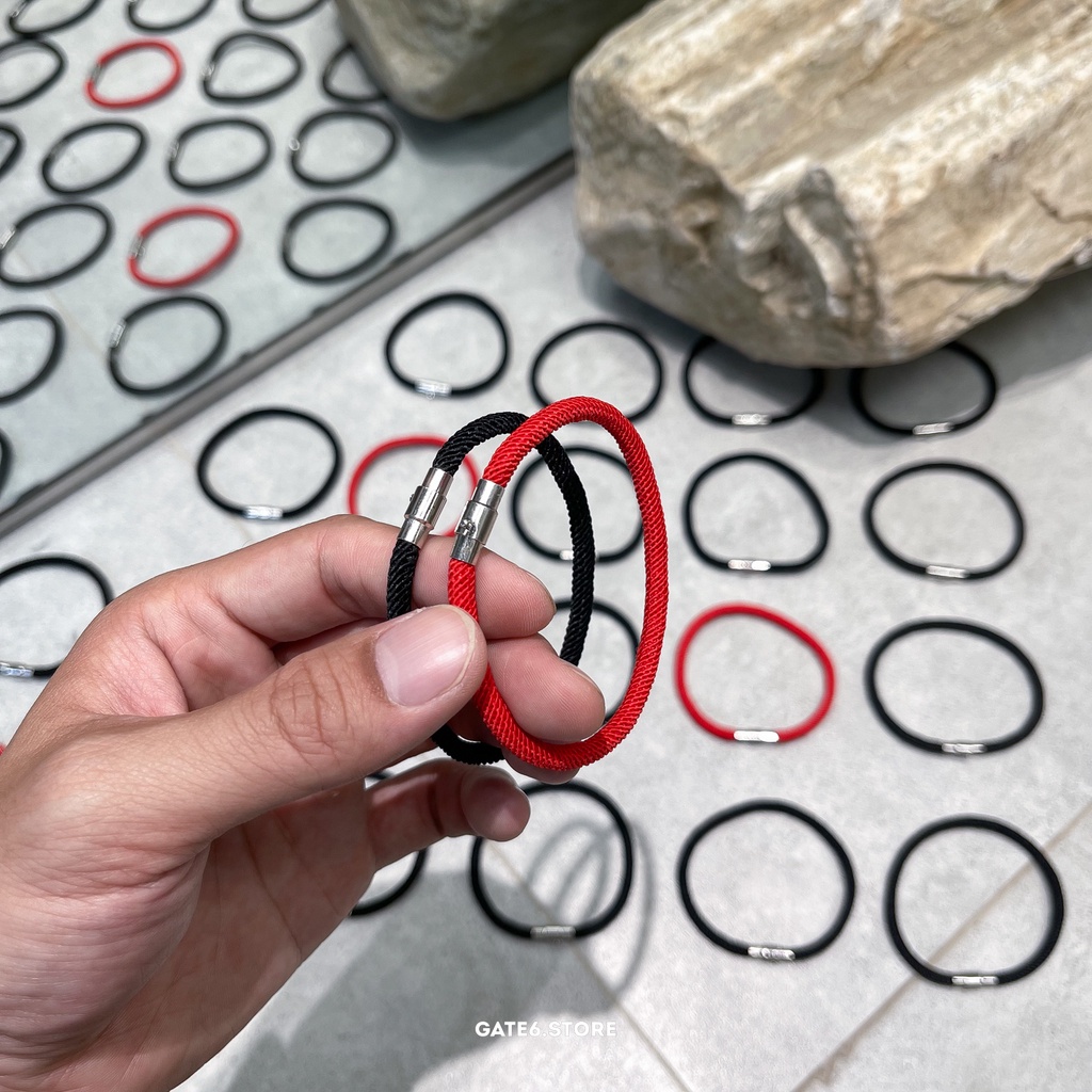 Vòng tay bện thừng phong thủy, dây đeo Unisex khóa nam châm tài lộc may mắn - GATE6 - #4804