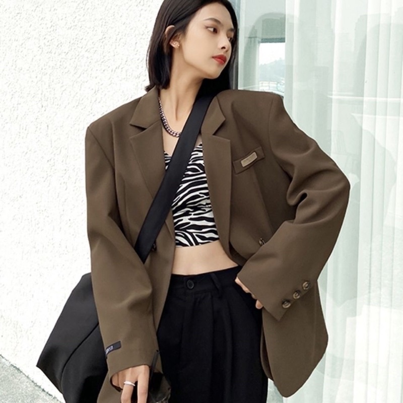 Áo Khoác Blazer nữ dáng suông rộng phong cách hàn quốc mẫu mới chất đẹp mã RB10