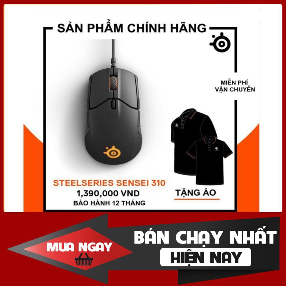 Chuột chơi game có dây Steelseries Sensei 310 Black RGB (Tặng Áo Thun Steelseries cực chất phiên bản giới hạn)