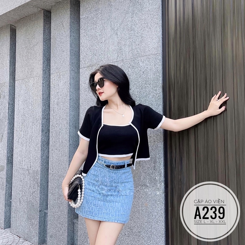 Bigsize Cặp áo viền A239