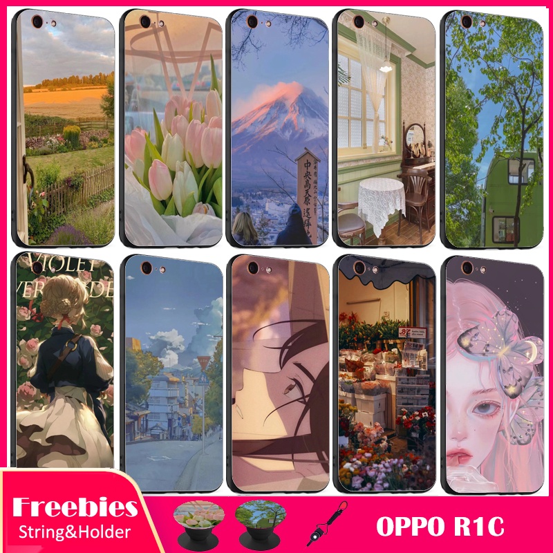 Bộ Ốp Lưng Kèm Giá Đỡ Và Dây Đeo Cho Điện Thoại OPPO R1C/R8207/R1X