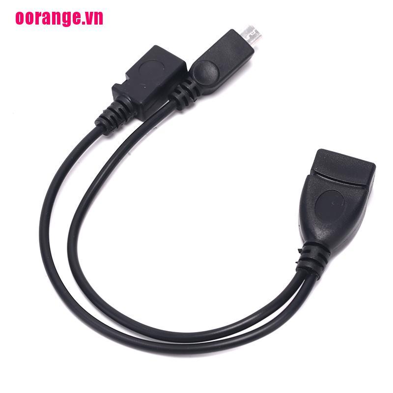 Dây cáp chia nguồn đầu âm USB 2 0 loại A sang 2 đầu micro USB chữ Y đầu dương và đầu âm 5 pin