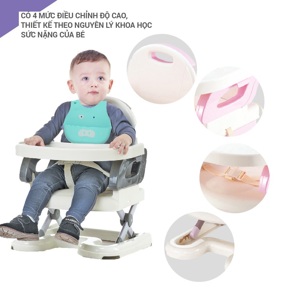 Ghế ăn dặm cho bé Mastela 07110/7112 siêu bền, 4 nấc điều chỉnh độ cao cho bé tự ăn uống, thương hiệu uy tín hơn 10 năm