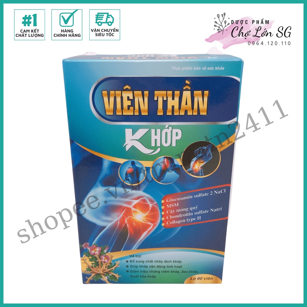 Viên uống VIÊN THẦN KHỚP bổ sung glucosamin hỗ trợ bảo vệ khớp  - Chai 60 viên
